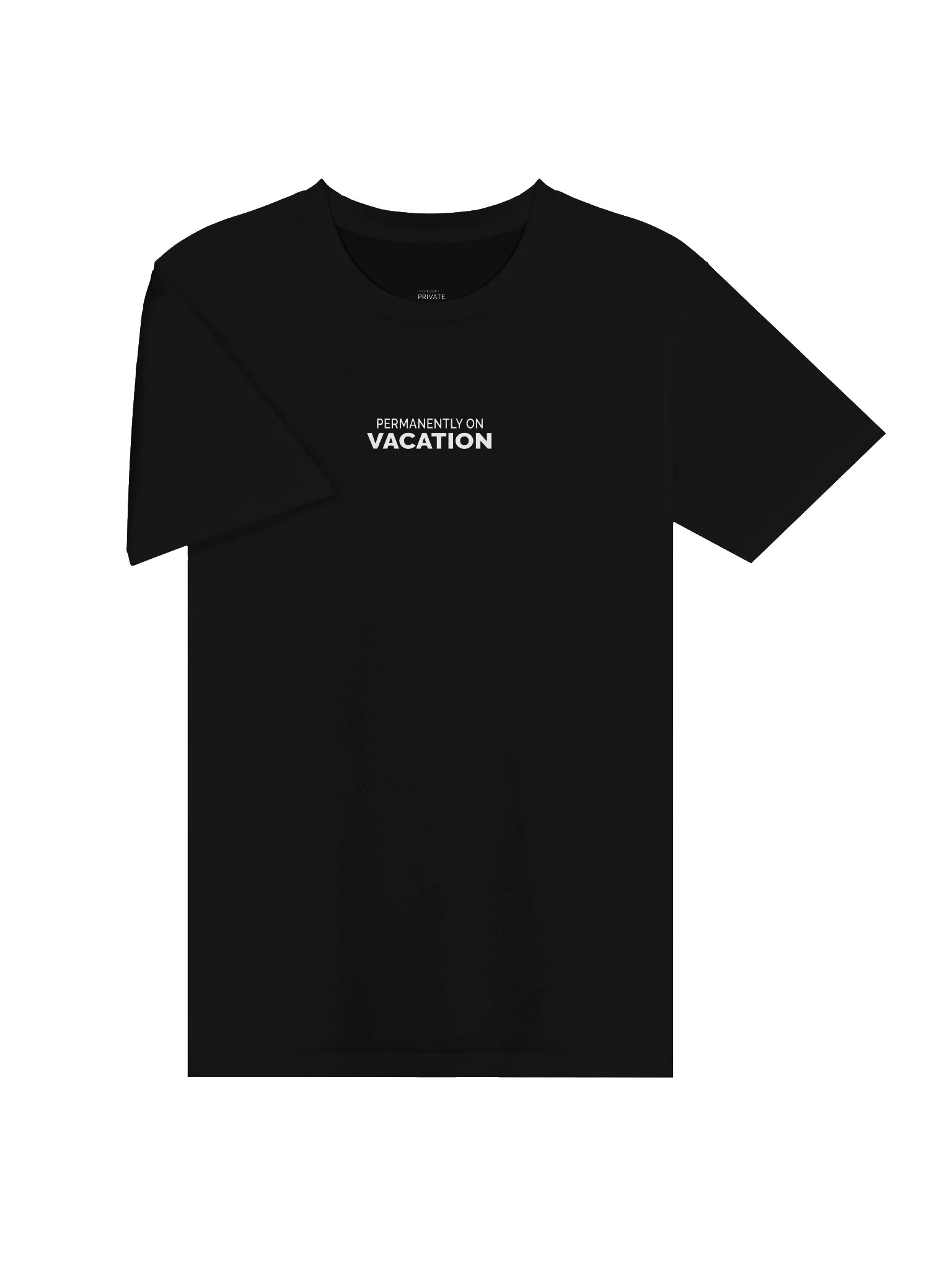 PERMANENTLY ON VACATION heavyweight tee — product frame