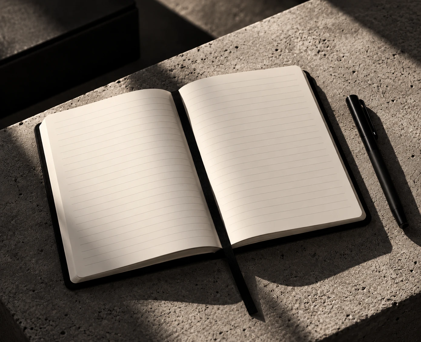 INCREDIBLY PRIVATE JOURNAL — open journal with plain lined pages (pen not included)