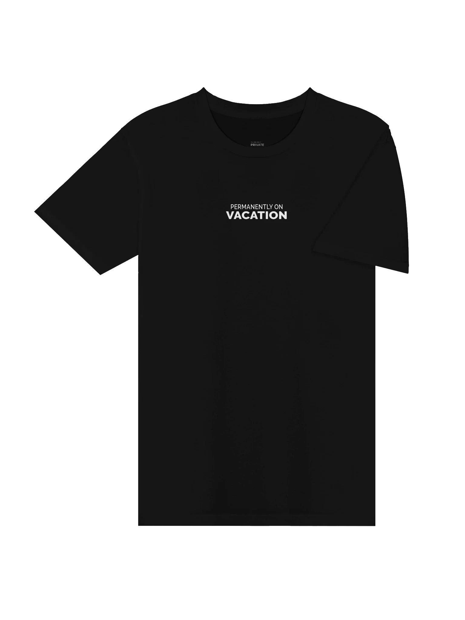 PERMANENTLY ON VACATION heavyweight tee — product frame